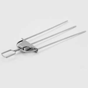Brochetas Reutilizables de Acero Inoxidable de 3 Puntas con Deslizador para Carne y Verduras, Fácil Liberación de Alimentos, Brocheta para Asar - Product Image 6