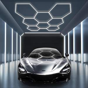 Éclairage <span class=keywords><strong>de</strong></span> <span class=keywords><strong>garage</strong></span> hexagonal, luminosité supérieure 6000K-6500K, éclairage <span class=keywords><strong>de</strong></span> <span class=keywords><strong>garage</strong></span> en nid d'abeille <span class=keywords><strong>pour</strong></span> <span class=keywords><strong>garage</strong></span>, salle <span class=keywords><strong>de</strong></span> sport, atelier <span class=keywords><strong>de</strong></span> detailing automobile - Product Image 1