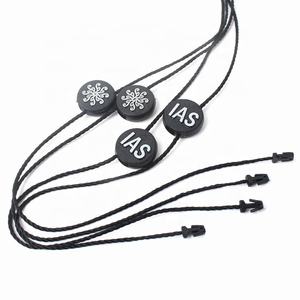 Изготовленный На Заказ тисненый логотип черная пластиковая нейлоновая веревка для одежды - Product Image 3