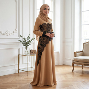 Abaya Nida Súper Suave con Encaje y Parches, Talla Grande, Vestido Musulmán Elegante, Kaftán Dubai, Ropa Islámica Turca para Mujer, Nuevo Modelo de Lujo 2026 - Product Image 3