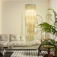 Home Boho Decor Tenture Murale Pendentif Lumière Bohème Fait Main Coton Corde Tissé Macramé Abat-Jour