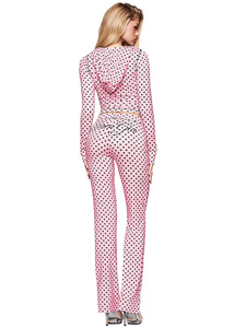 C0067 Setelan Kasual 2 Potong Wanita Desainer Pakaian Bermotif Hoodie Lengan Panjang Celana Melebar - Product Image 5