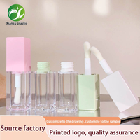 Tube de brillant à lèvres à couvercle rabattable, vente en gros, fabricants de contenants cosmétiques pour brillant à lèvres, tube de gloss à lèvres vide, bouteille personnalisable avec logo
