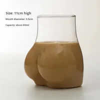 Tasse en verre borosilicate transparente à bouton-poussoir, style mignon, résistante aux hautes températures pour boissons froides et café