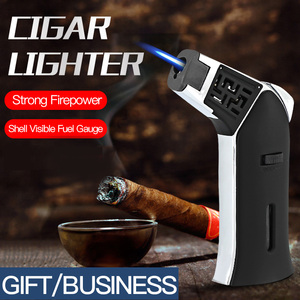 Encendedor de butano de gas a prueba de viento con llama y logotipo personalizado para regalo de Navidad, antorcha elegante para regalo de Navidad de 2017 - Product Image 5