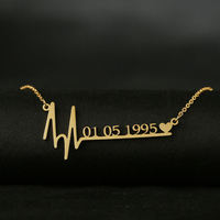 Collier pendentif en argent Sterling 925 avec battement de cœur, personnalisé, personnalisé, Date de naissance, numéro, ras du cou en argent avec bijoux en forme de cœur