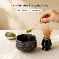 Ensemble traditionnel de thé matcha japonais, fouet en bambou, bol en céramique, fleurs de cerisier, Chashaku, Chakin, Kusenaoshi, ensemble matcha
