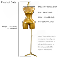 Mannequin féminin grande taille réaliste, avec fesses et poitrine généreuses (BBL), en plastique, pour présentation de vêtements haut de gamme, torse sur pied
