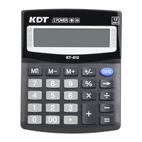 Calculatrice de bureau à double alimentation KT-812 à 12 chiffres en plastique de qualité supérieure alimentée par batterie solaire pour un usage domestique Design de fantaisie