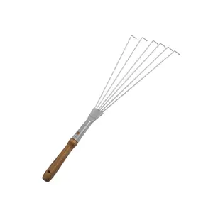 RK6-102 6tines Garden Leaf Rake Grass Rake With Wooden Handle