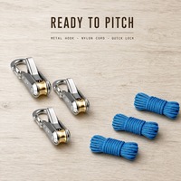 Tendeur universel pour ligne de tente, en métal, à verrouillage rapide, avec crochet et cordon en nylon réfléchissant, pour camping, auvent, bâche, auvent de jardin