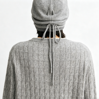 Ensemble deux pièces élégant en cachemire pour femme avec pull à col rond et pantalon long en tissu doux coupe classique