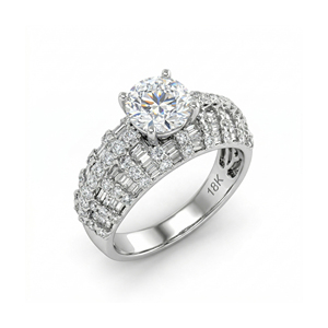 Anillo de Halo de Diamante Cultivado en Laboratorio de 1 Quilate, Oro Sólido de 10K/14K/18K, Corte Brillante, Calidad VVS-VS, Certificado IGI, Romántico, para Boda o Fiesta - Product Image 1