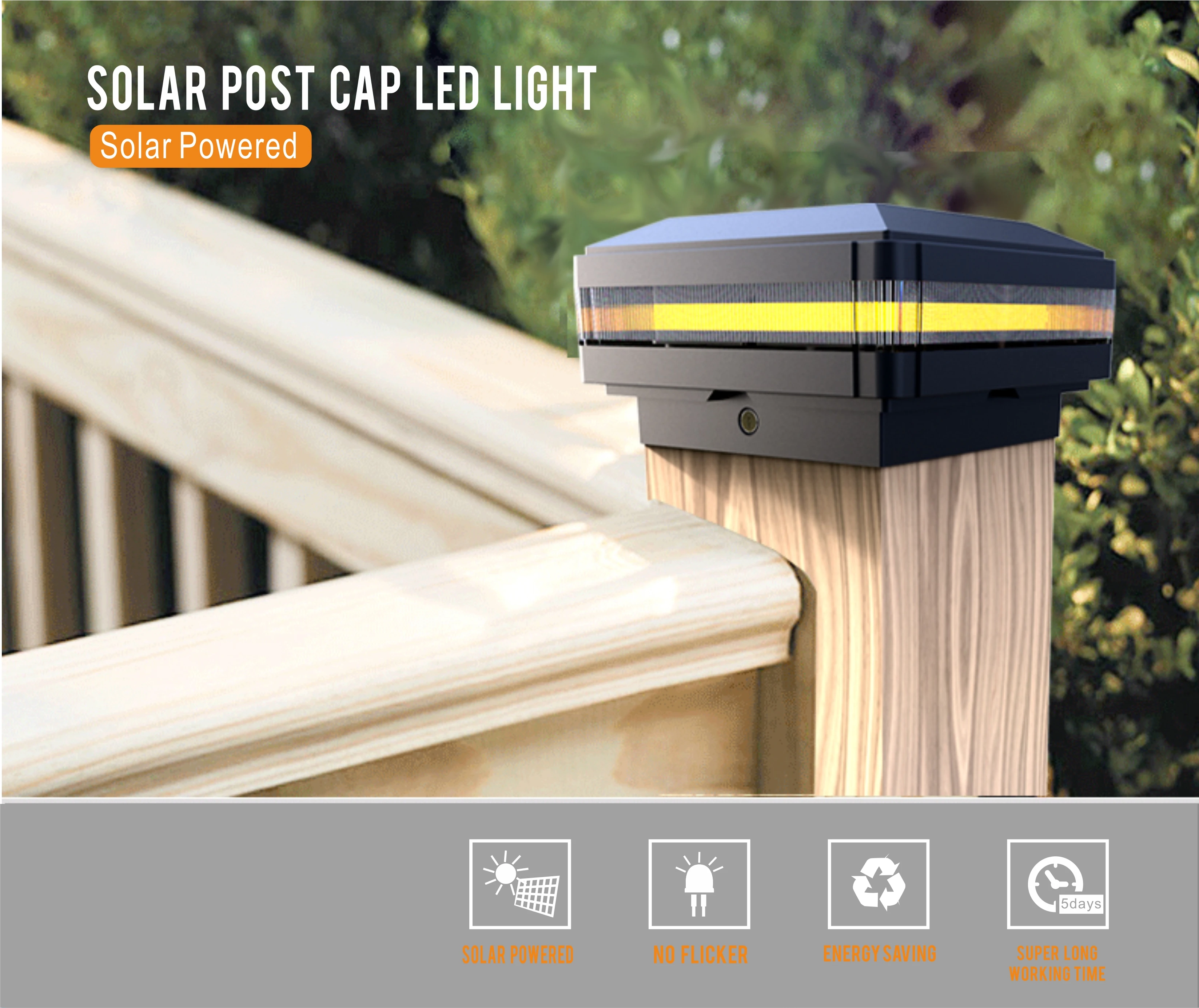 Solar Outdoor Post Cap Lights 4x4 5x5 6x6 outdoor garden deck fence lamp Warm White