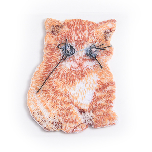 Tissu brodé personnalisé avec logo, motif chat orange mignon, vente en gros d'usine - Product Image 4