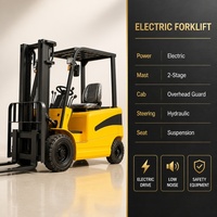 Chariot élévateur électrique de 4 tonnes, certifié CE, adapté aux entrepôts logistiques des centres de distribution.