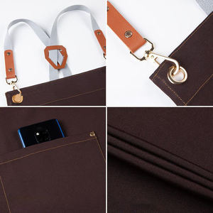 <span class=keywords><strong>Grembiuli</strong></span> da Chef in Tela Impermeabili con Logo Personalizzato, Senza Maniche, con Spacco sulle Gambe, alla Moda, per Baristi, Saloni di Bellezza e Barbieri - Product Image 3