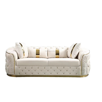 Sofá Modular de Terciopelo de Lujo en Forma de L, Conjunto de Sofá Chesterfield Convertible con Botones, Muebles para Sala de Estar