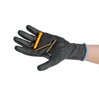 Gants de travail anti-coupure A5, calibre 13, avec doublure en acier HPPE, revêtement en mousse de nitrile, pour la protection des travailleurs, la coupe industrielle et les travaux en tissu.