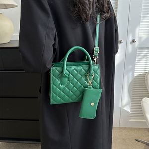 Bolsos de Hombro de Cuero PU con Bordado de Rombo de Lujo Maxfree, Bolsos Cruzados de Color Puro para Mujer, Bolso de Mano de Moda para Chicas - Product Image 4