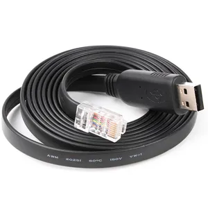 Mavi düz usb 2.0 RJ45 8pin 28AWG RS232 çip konsolu yönlendirici adaptör kablosu ile Cisco yönlendiriciler/AP yönlendirici/anahtar/Windows