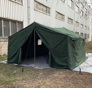 เต็นท์ผ้าใบ Best Rip Canvas สำหรับ 100 คน แบบหนึ่งห้องนอน ใช้ได้ทุกฤดู กันน้ำ ใช้เป็นที่พักสำนักงานหรือที่พักทหาร สีเขียวลายพราง รับผลิตแบบ OEM ODM - Product Image 2