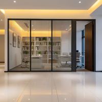 Cloison panoramique modulaire de 120 mm |   Vitrage acoustique double avec persiennes télécommandées pour projets de luxe et centres commerciaux