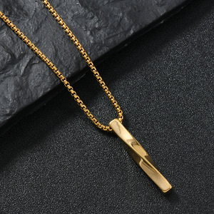 Kalung Choker panjang berlapis emas perak sederhana yang dapat disesuaikan desain geometris trendi wanita rantai bambu mutiara imitasi zirkon - Product Image 2