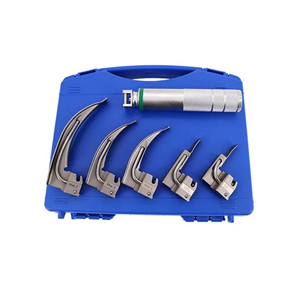 Ensemble d'outils chirurgicaux : Laryngoscopes à fibre optique de <span class=keywords><strong>diagnostic</strong></span>, kits de lames courbes et droites pour dentistes - Product Image 1