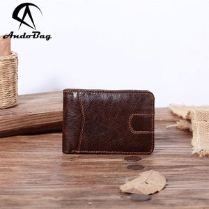 ซื้อกระเป๋าสตางค์ AndoBag แบบสั้นสำหรับผู้ชาย หนังวัวแท้ สไตล์เรโทร แฟชั่น ใส่บัตรได้ ขนาดบางเฉียบ จำนวน 20 ชิ้น พร้อมสกรีนโลโก้ - Product Image 1