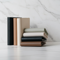 Reliures à anneaux en cuir métallique A5 avec porte-cartes, six trous, reliure en cuir PU, carnet de notes, planificateur, portefeuille