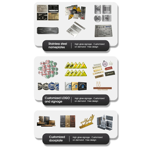 Échantillon <span class=keywords><strong>gratuit</strong></span> de plaque de nom personnalisée en acier inoxydable, autocollante, gravée, étiquette métallique pour cadeaux promotionnels - Product Image 4