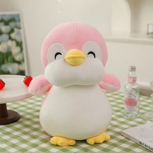 Schattige zachte dikke pinguïnpop van katoenen pluche speelgoed voor kinderen, slaapkussenpop, verjaardagscadeau voor meisjes - Product Image 5