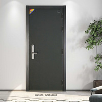 Porte de sécurité en métal minimaliste moderne Mexin - Porte d'entrée simple pour villa - Anti-effraction - Classe A - Porte d'entrée double pour maison