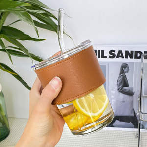 Venta al por mayor logotipo personalizado taza <span class=keywords><strong>tumblr</strong></span> de cristal té de <span class=keywords><strong>burbujas</strong></span> resistente al calor yogur café taza de leche con pajita sin mango - Product Image 3