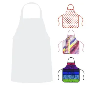  Sublimazione in bianco poliestere stampa a colori divertente Logo grembiule personalizzato cucina uomini donne bambino bambino grembiule con tasca in vita