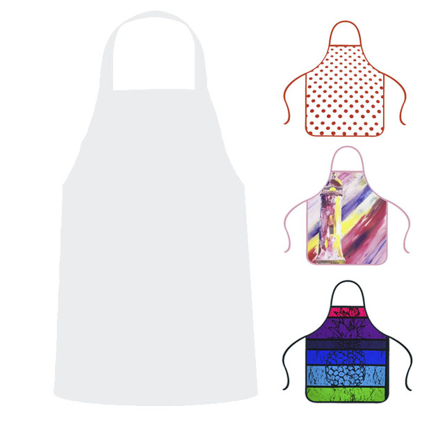 Sublimation Blank Polyester Full Color Printing Funny Apron Custom Logo Kitchen Men Women Kid Children Apron With Waist Pocket