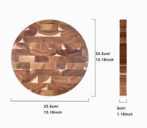 Nouvelle planche à découper ronde en bois d'acacia, multi-usages, adaptée aux céréales, aux ustensiles de cuisine, à la viande, aux légumes, au boucherage - Product Image 5