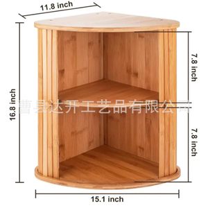 ชั้นวางของเข้ามุมไม้เนื้อแข็ง 16.8x15.1x11.8 นิ้ว ออแกไนเซอร์ครัวอเนกประสงค์สำหรับขนมปังเค้กขนมขบเคี้ยว - Product Image 1