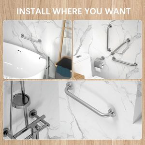 Barra di Supporto Antiscivolo in Acciaio Inox SS304 Spazzolato <span class=keywords><strong>per</strong></span> Bagno e Doccia, Maniglia Robusta <span class=keywords><strong>per</strong></span> Assistenza Anziani e Disabili - Product Image 6