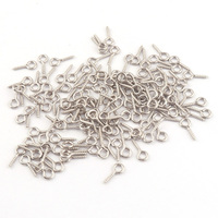 Petites épingles à œil en argent 12mm, œillets, vis, fermoirs filetés, crochets pour la fabrication de bijoux, bricolage, vente en gros