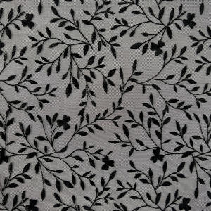 Экологичная винтажная Модная трикотажная флокированная ткань, новый дизайн, Тюлевая сетка с принтом листьев для одежды для девочек, вязаная ткань - Product Image 5