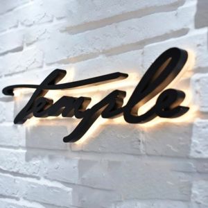 Rétro-éclairage 3D personnalisé rétroéclairé noir cristal rétro-éclairage en acier inoxydable enseignes métalliques publicité de magasin équipement électronique - Product Image 3