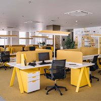 Bureau de travail modulaire en bois au design moderne avec armoire de rangement, montage facile, hauteur réglable et respectueux de l'environnement