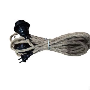 Vintage cây gai dầu dây Ánh Sáng Mặt dây Kit Plug-in treo chiếu sáng với dimmer chuyển đổi và vít phong cách Threaded Bóng đèn Đèn chủ - Product Image 1