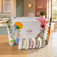 Boîtes à glaces en papier jetables et recyclables de qualité alimentaire, taille personnalisée, logo imprimé, emballage pour collations et glaces congelées