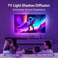 Lumière d'ambiance USB pour écran TV avec bande LED RGB, teintes dynamiques intelligentes, télécommande et contrôle de la luminosité