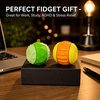 Balle sensorielle texturée en silicone avec anneau rotatif, jouet anti-stress à faire tourner au doigt, balle fidget spinner pour enfants et adultes, autisme, TDAH