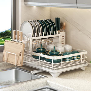 Escurridor de Platos para Encimera de Cocina con Bandeja de Drenaje y Portacubiertos, Organizador de Almacenamiento Eficiente para Utensilios de Mesa - Product Image 4