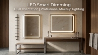 Miroir intelligent LED moderne avec éclairage intégré, cadre en alliage d'aluminium, design pleine longueur, interrupteur tactile, fonction anti-buée pour hôtel